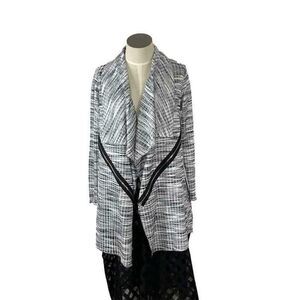 Comfy USA XS Black White Cardigan ~Boutique~ Waterfall Neckline | Art To Wear